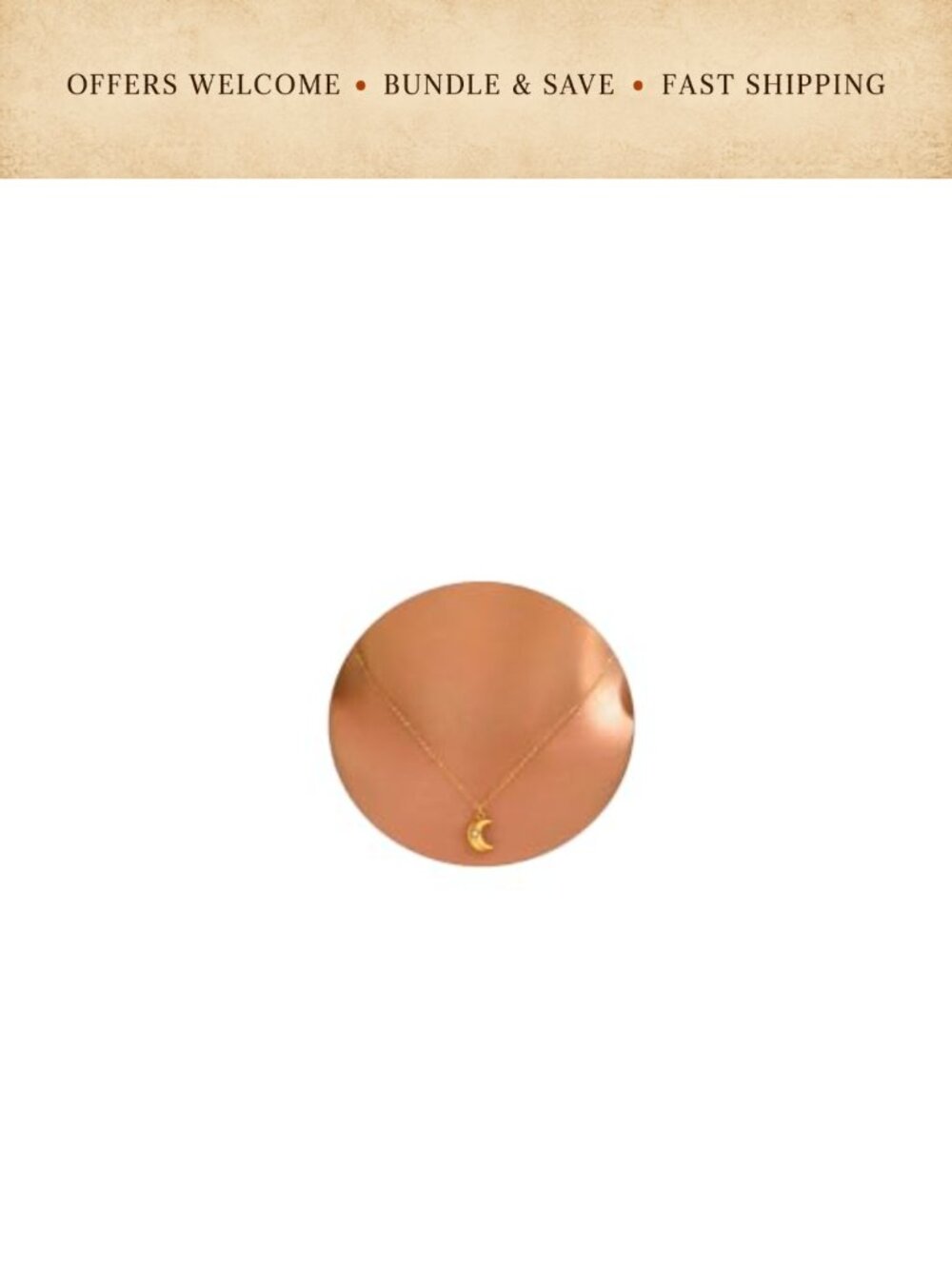 Dainty Pendant Necklace for Women Gold Plated Stainless Steel Adjustable Chain
